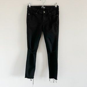 Paige Verdugo Crop Jeans 27 Distressed Black Skinny